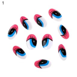 10Pcs 3D Plastic Eyes Dolls Eyes Cute Colorful Oval Cartoon Kids Stuffed Animals Plush Eyes DIY Handmade Dolls Accessories Toys