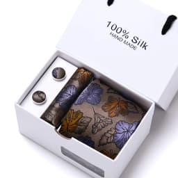 Brand 100% Silk Ties Gift box Office Men Classic Party Wedding striped 7.5cm Silk Wedding Floral Tie Necktie Handkerchief Set