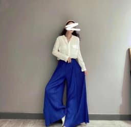 Miyake Pleated Wide Leg Pants Women's Spring Summer Autumn Korean Fashion Harem Drape Straight Casual Trousers
