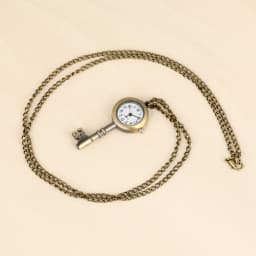Antique Bronze Cute Lovely Vintage Key Shape Quartz Pocket Watch Buckle Necklace Gift Wall Chart FOB Pendant Clock Collectibles