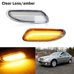 2pcs For Mercedes W203 C-Class C CLASS C230 C240 C280 C32 AMG C320 C350 Sedan Front Side Marker Parking Lights/Turn Signal Light