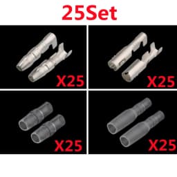 25/50/100sets 3.5 bullet terminal car electrical wire connector diameter 3.5mm Female + Male + Case Cold press Crimp terminal