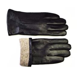 Men Winter Genuine Leather Gloves Deerskin Watermark Pattern Wool Lining Velvet Lining Free Shipping