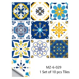 10/15/20cm Mandala Style Matte Surface Tile Sticker Peel & Stick Decoration Film For Tiles /Ground in Kitchen Wardrobe Wallpaper