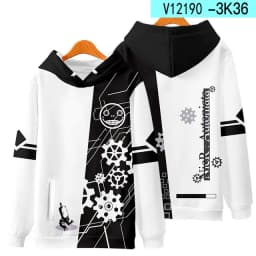 Game NieR Automata 2B YoRHa No. 2 Type B 9S YoRHa No. 9 Type S Cosplay Costume 3D Sweatshirt Men Zipper Hoodies Outwear Coat