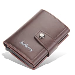 New RFID Blocking Protection Men Wallet ID Credit Card Holder Leather Metal Aluminum Business Bank Cardholder Purse