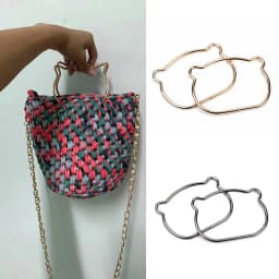 Cute Cat Ear Metal Bag Handle Replacement for DIY Shoulder Bags Making Handbag