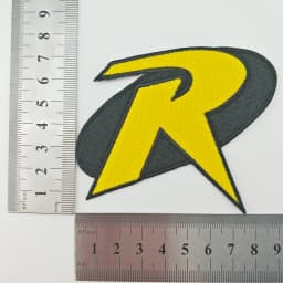 Movie ROBIN R Embroidered Yellow Cool Mini Patches Front Iron on Clothing for Motorcycle Bikers Jackets Vests Jeans Decoration
