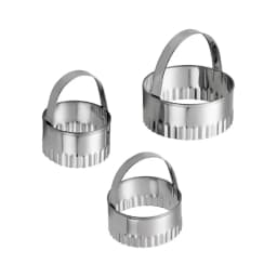 Stainless Steel Non-Stick Cookie Mold, Baking Accessories,Round Cookie Cutter Set with Handle, Kitchen Tools, 3Pcs