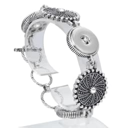 Wholesale 18mm Snap Bracelets High Quality Metal Silver Color Snap Button Bracelet Bangle Adjustable Chain Bracelets