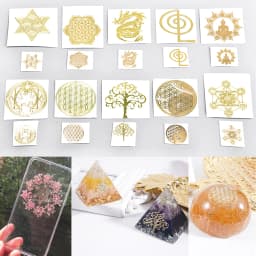 Mix 10pc New Tower Pattern Metal Copper Stickers Energy For DIY Resin Silicone Making Mould Craft Jewelry Tool Jewelry Making