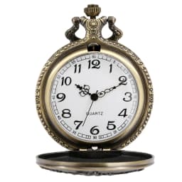 Retro Bronze Air Force Eagle Stars United State Quartz Antique Pendant Chain Pocket Watch Military Souvenir Gifts for Men Women