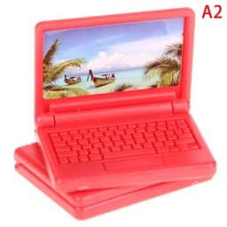 2pcs Creative Dollhouse Miniature Modern Computer Furniture For Children Toy Furniture For Dolls Laptop Computer