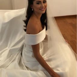 Customized Simple A Line Wedding Dresses Satin Off The Shoulder Wedding Bridal Gowns Casual Dresses Zipper With Buttons Back