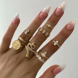Trendy Geometric Moon Knuckle Finger Rings Set For Women 2021 Bohemian Crystal stone Female Ring Wedding Jewelry
