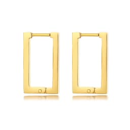 Vnox Minimalist Square Hoop Earrings for Women,Gold Color Stainless Steel Rectangle Ear Jewelry, Chic Simple Geometric Jewelry