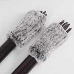 New Women 100% Real Genuine Knitted Rex Rabbit Fur Mittens Winter Warm Lady Real Fur Fingerless Gloves Handmade Knit Fur Mitten