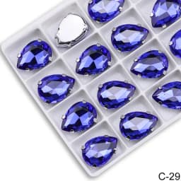 Sew on Teardrop Rhinestones Pear Shape Water Drop Sewing Stone Glass Crstal with Claw for Needlework Accessories