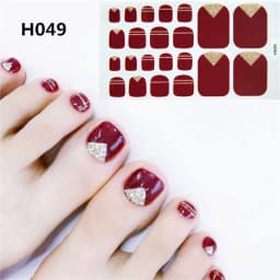 22Tips/Sheet Nail Sticker Adhesive Toenail Art Polish Tips French Glitter Sequins Nail Wraps Strips Easy Toenail Sticker