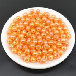 6 8 10mm AB Color Plating Acrylic Beads Loose Spacer Round Garment Jewelry Making DIY #RoLi