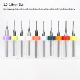 VACK 10Pcs/lot Endmill 0.5-3.175mm Corn Carbide Tungsten PCB Milling Cutter Set PCB Machine Router Bit Engraving End Mill Tools