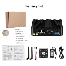 Mini Industrial Fanless Mini PC Intel Celeron J6412 J1900 N2840 Dual Gigabit LAN HDMI VGA 4x USB IoT Windows10/7 Linux Debian