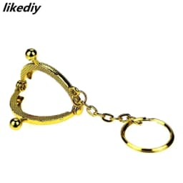 1 Piece 4 CM Half Round Metal Purse Frame Kiss Clasp Lock With Key Ring Bag Accessories