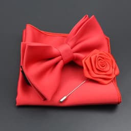 Mens Wedding Bow Tie Brooch Set Romantic Solid Color Silk Polyester Jacquard Woven Bowtie Lapel Pin Hanky Men Gifts Accessories