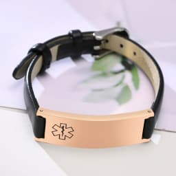 Free Engraving Medical Alert ID Bracelets Womens, Customized Adjustable Leather Chain Wrap Bracelets for Anxiety Type 2 Diabetes