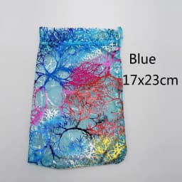 100pcs Blue Coral Organza Bag Drawstring Pouch Bag Organizer Jewelry Box Gift For Wed Christmas Jewelry Display Packaging Bags