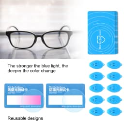 10Set Anti-Blue Light Test Card Blue Light Generator Test Light Glasses Lens UV Test Accessory Blue Light Detection Kit Reusable