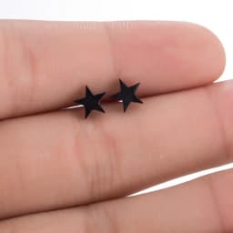 Multiple Black Stainless Steel Stud Earrings for Women Men Simple Volleyball Music Leaf Star Geometric Earings Jewelry Punk Gift
