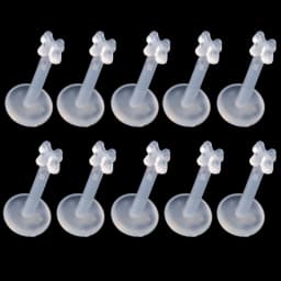 10pcs Transparent Bioplast Flexible Labret Stud Push-in Lip Piercing Ring Ear Cartilage Tragus Helix Piercing Fashion Jewelry