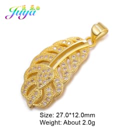 Juya DIY Jewelry Components Cz Paved Glitters Locket Heart Key Charm Pendant Accessories For Women Fashion Jewelry Making
