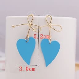 New Blue Color Dangle Earring for Women Round Metal Flower Leaf Crystal Gem Star Brincos Sweet Wedding Party Jewelry Xmas Gift