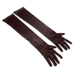 Women Long Section Imitate Satin Banquet Dance Dinner Show Cosplay Retro Style Soft Elasticity Solid Sexy Etiquette Gloves