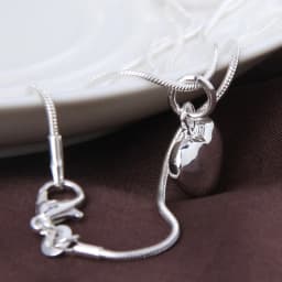 DOTEFFIL 925 Sterling Silver Solid Small Heart Pendant Necklace 16-30 Inch Snake Chain Wedding Charm Fashion Jewelry