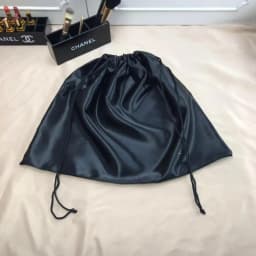 Large Silk Satin Drawstring Care Bag Custom Wigs Storage Dust Proof Packaging Pouch Black Reusable Sack Handbag Shoes Travel Bag