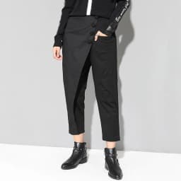 2025 Spring summer Black Patchwork Irregular Harem Pants Women Elastic high Waist Button Fashion Clothes Loose Casual Trousers