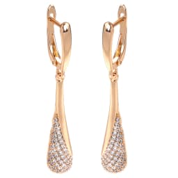 Kinel Full Sparkling Natural Zircon Long Dangle Earrings for Women 585 Rose Gold Color Party Fine Daily Fashion Jewelry 2023