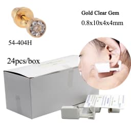 24PCS/Box Disposable Safety Kids Ear Piercing Device Bezel Crystal Studs Bullet Buckle No Sharp Body Piercing Jewelry Suit Baby