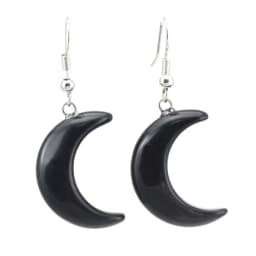 Natural Crystal Stone Crescent Moon Pendant Healing Crystals Quartz Reiki Labradorite Earrings Pendant Necklace For Women Girls