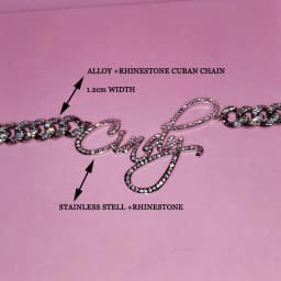 Customized Stainless Steel Words Name Necklace 1.2cm Rhinestone Cuban Chain Miami Cuban Link for Men Women Hip hop Jewelry