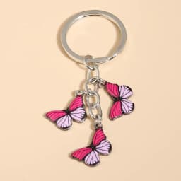 Cute Keychain Colorful Butterfly Key Ring Enamel Flying Animals Key Chains For Women Girls Handbag Accessorie Handmade Jewelry