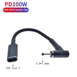 100W Type C Plug Converter USB Type C Female to Universal Laptop Adapter Connector Jack USB C 100W PD Fast Charging Cable Cord