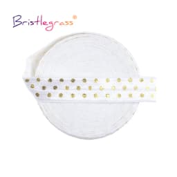 BRISTLEGRASS 2 5 10 Yard 5/8" 15mm Evil Eye Hamsa Hand Foil Print Fold Over Elastics FOE Spandex Bands Tape Hair Tie Sewing Trim