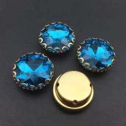 All size round glass Crystal Gold base lacy claw flower flat top shape Sew on rhinestone wedding dress bags shoes decoration diy