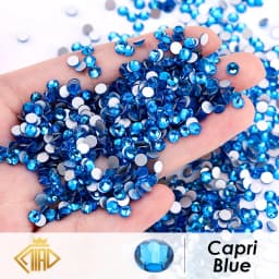 SS6-SS30 Non Hotfix Rhinestones FlatBack Crystal Glass Blue Color Set Glue On Rhinestone For Nail Phone Art Clothes Decoration