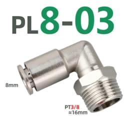 PL brass nickel-plated metal pneumatic connector 1/8" 1/4" 3/8" 1/2" external thread hose air compressor high pressure connector