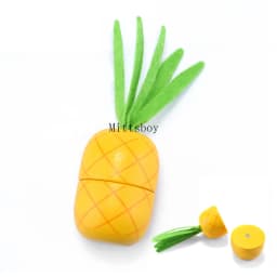 Simulation Magnetic Montessori Fruit Play House Strawberry Watermelon Banana Durian Seasoning Baking Toy Wooden Educational Toys